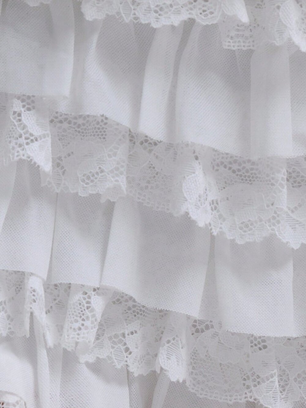 White Casual Women's Lace Trim Frilly Ruffled Mesh Micro Shorts - Picture 6 of 6